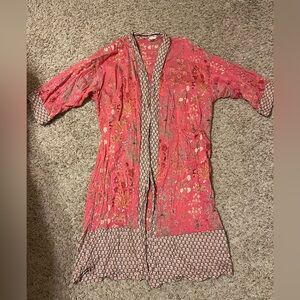Floral Pink Kimono Cardigan